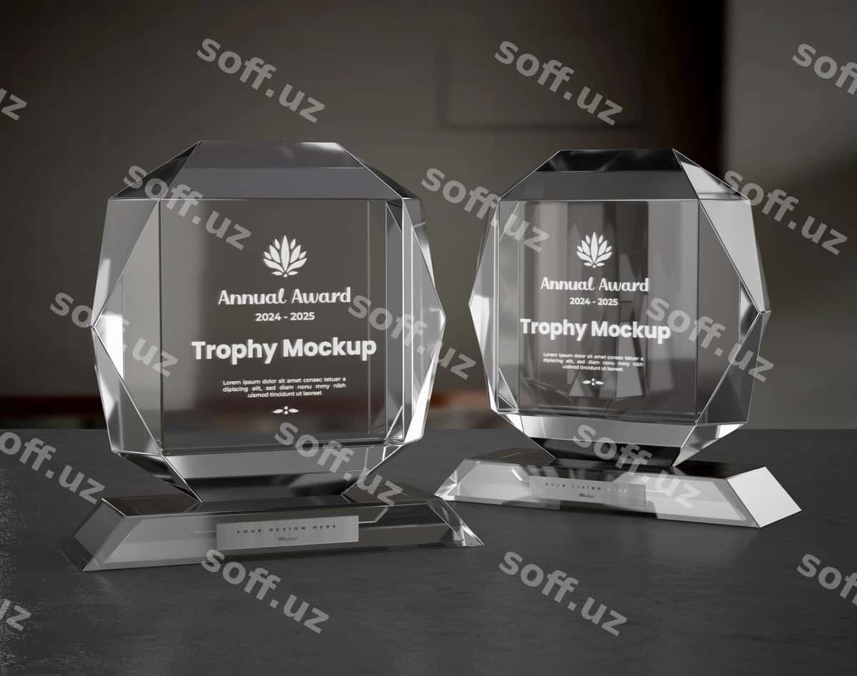 Shisha cup halosiz dizayni | Glass trophy mockup design 1