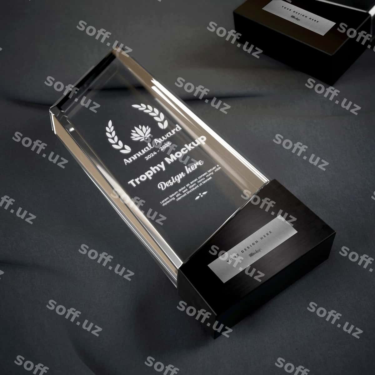 Shisha cupina mockup dizayni | Glass trophy mockup design 1