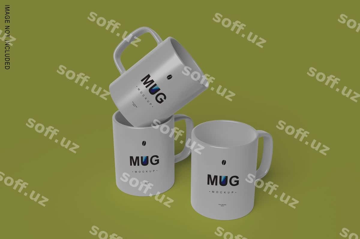 Shiny oq finjal mockup | Glossy white mug mockup 1
