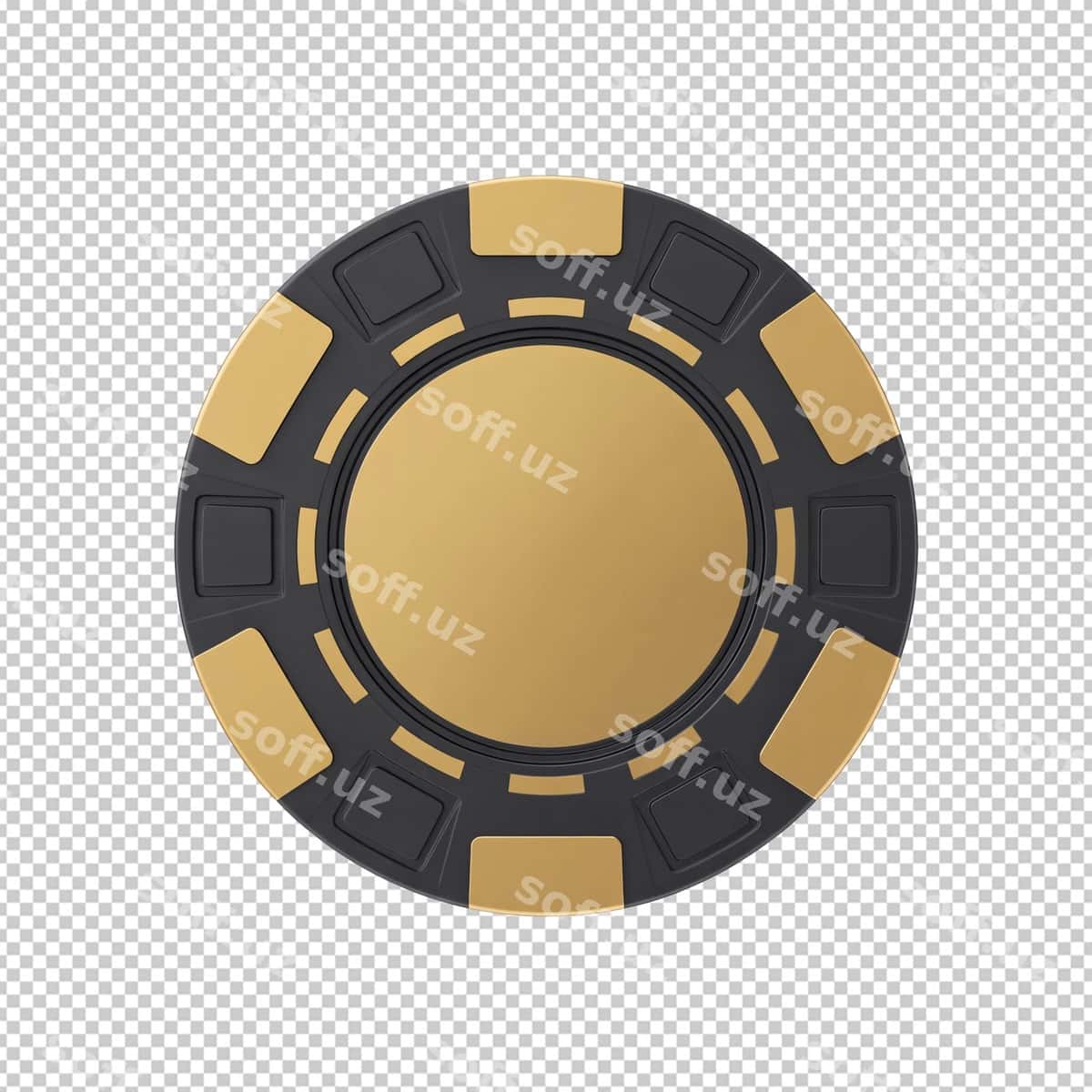 Oltin qora kazino poker chiptasi | Gold black casino poker chip 1