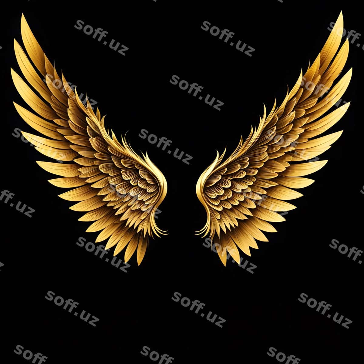 Oltin qanotlar qora fonda | Gold wings black background 1
