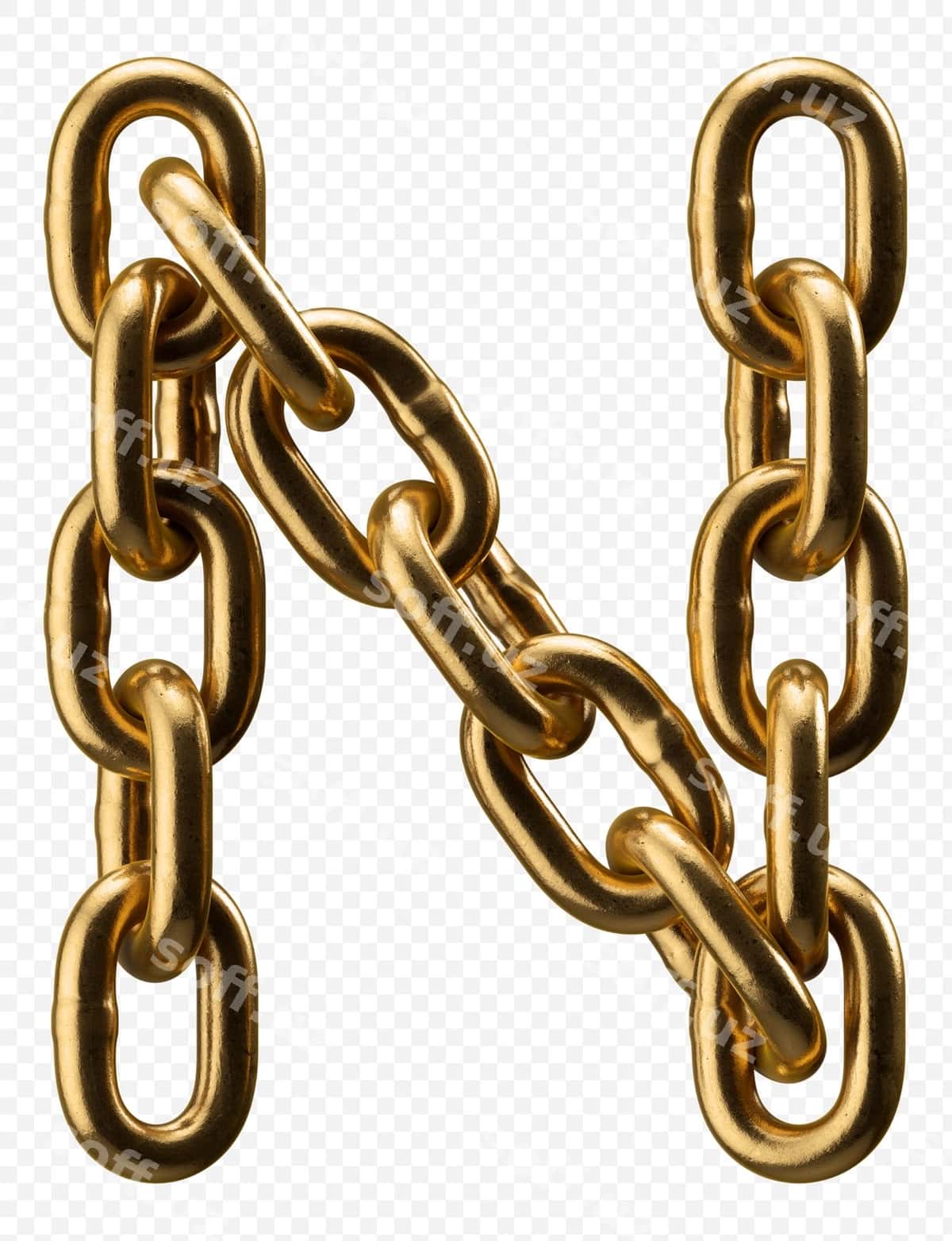 Oltin zanjir lotin alifbosi J harfi ajraltirilgan | Golden chain alphabet letter j isolated 1