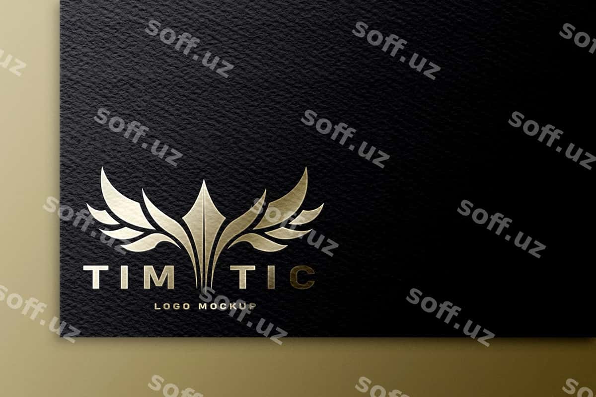 Oltin logo namuna psd shablon | Golden logo mockup psd template 1