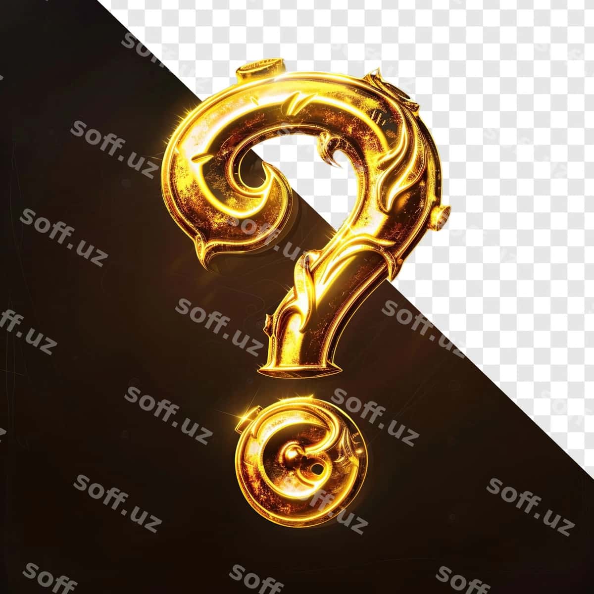 Oltin savol belgisi ikonka o'yin san'at uslubi | Golden question mark icon game art style 1