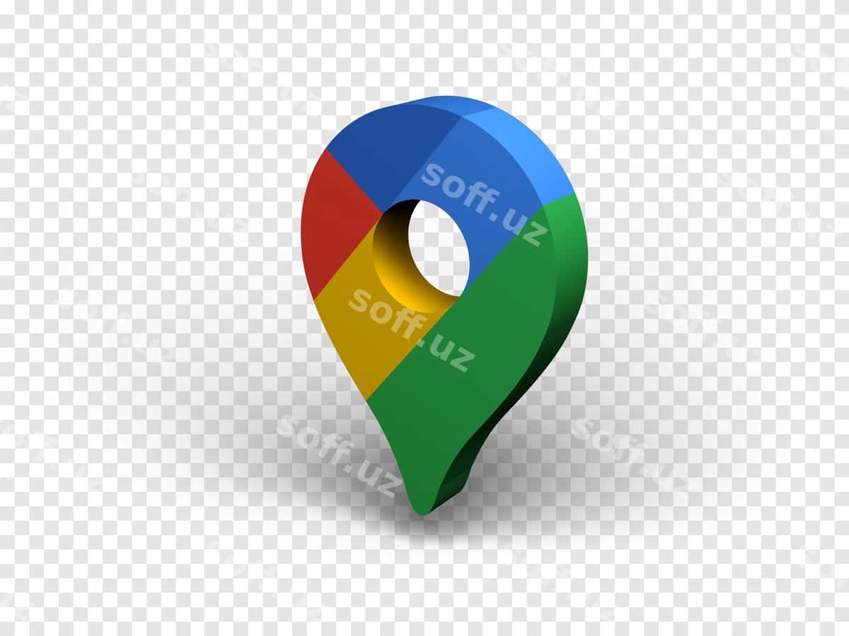 Google xaritalar logotipi 3D render | Google maps logo 3d render 1