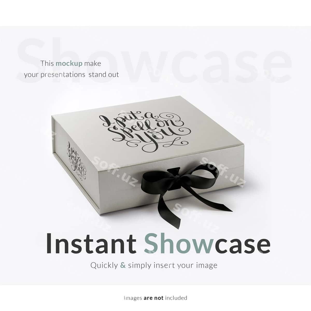 Boz podesat taqdimoti mockup | Grey gift box mock up 1