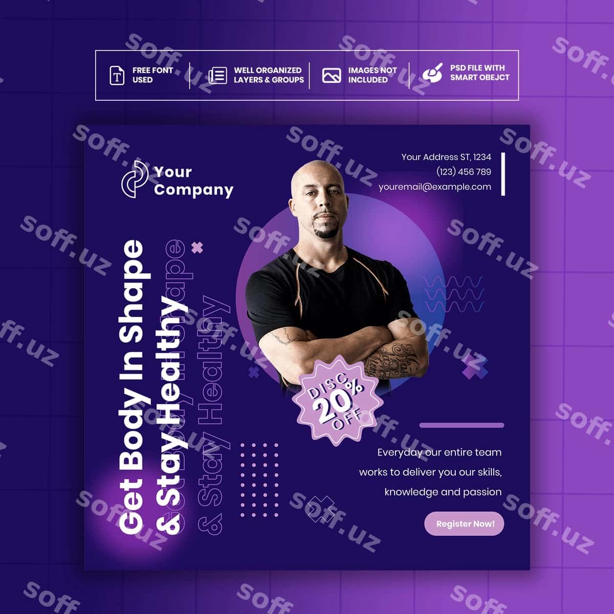 Jamoa fitness ijtimoiy media | Gym fitness social media 1