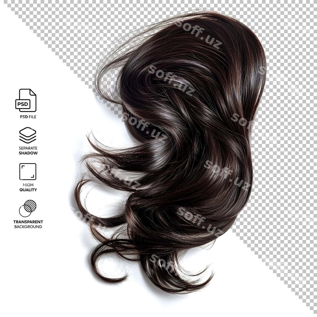 Soch orqa fonsiz ajraltirilgan | Hair isolated without background 1