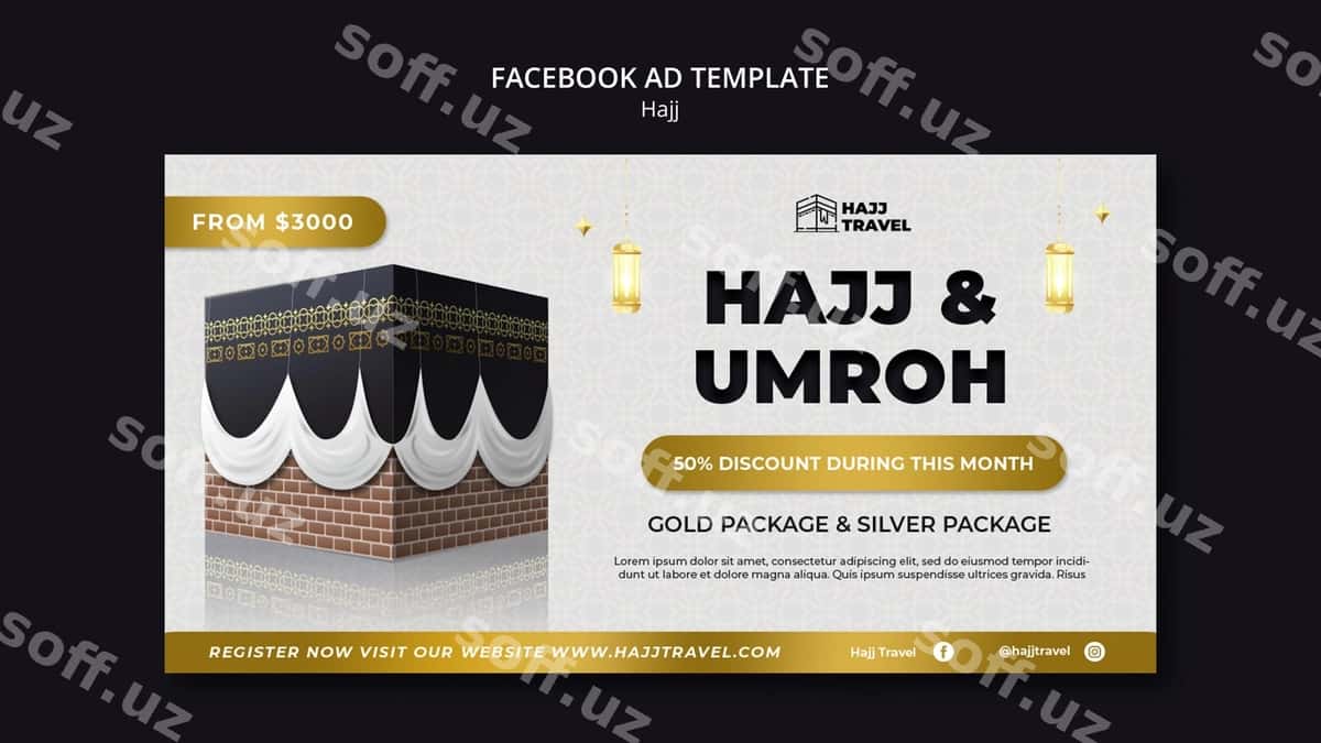 Hajj fasl Facebook shabloni | Hajj season facebook template 1