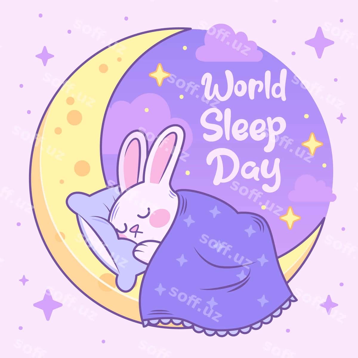 Qo'lchizilgan illustratsiya Dunyo uyqu kuni | Hand drawn illustration world sleep day 1
