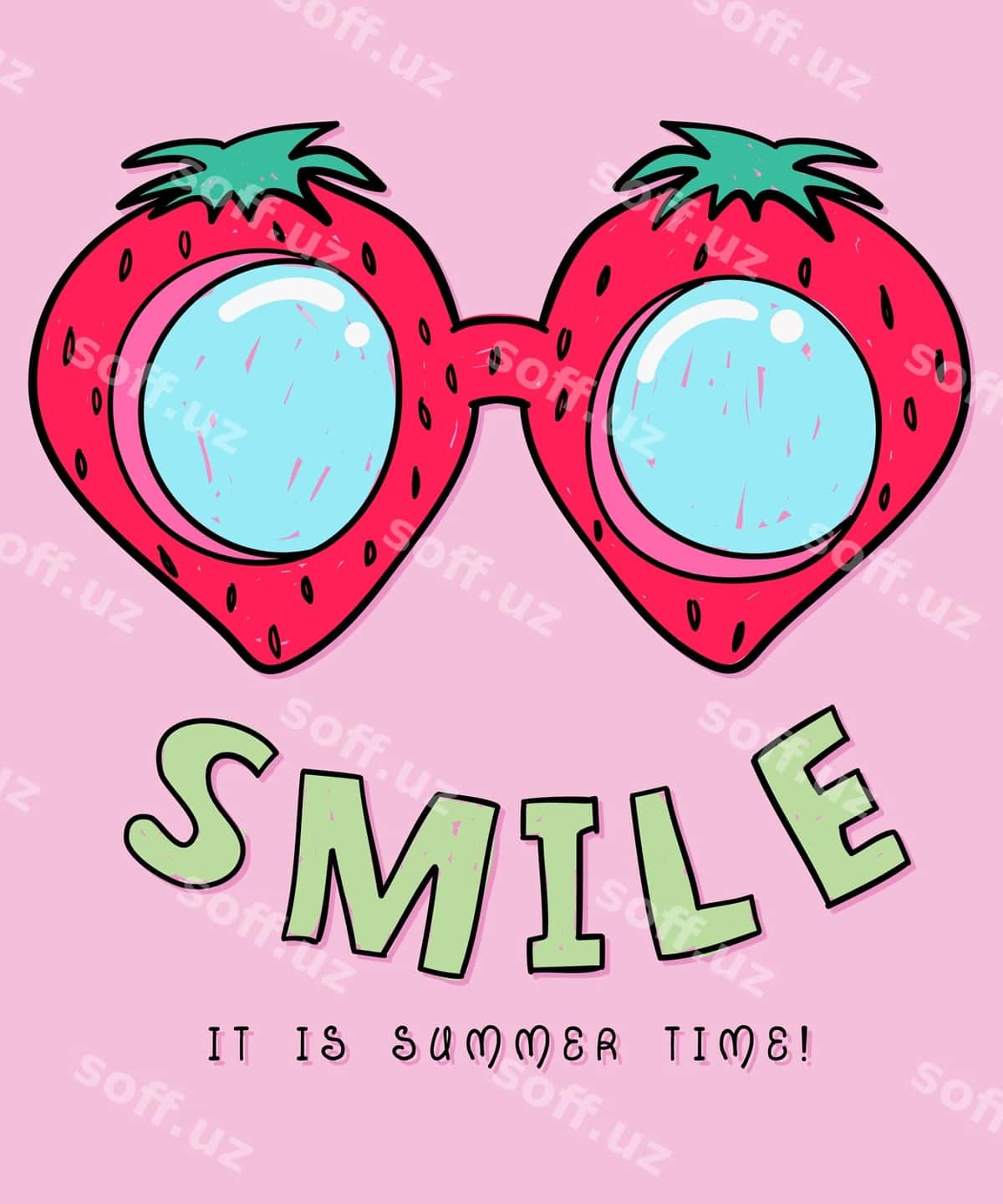 Qollanma qurdiu soklamalari | Hand drawn strawberry sunglasses 1