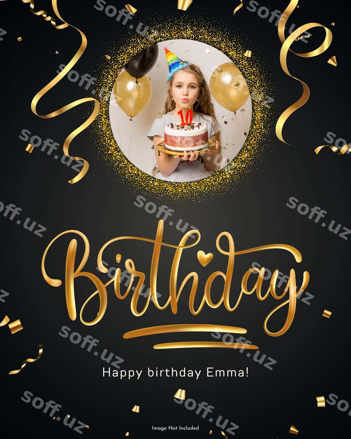 Tug'ilgan kuningiz uchun taklif shabloni | Happy birthday invitation template 1