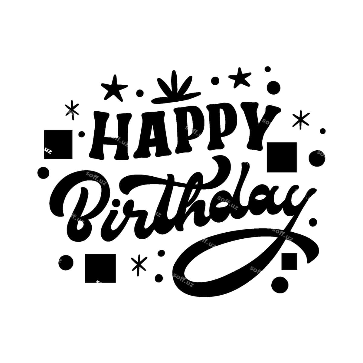 Tug'ilgan kuningiz bilan maktub tasviri | Happy birthday lettering illustration 1
