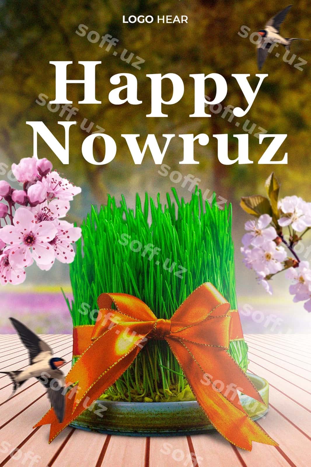 Baxromli Navruz bayrami uchun psd post | Happy nowruz holiday psd post 1
