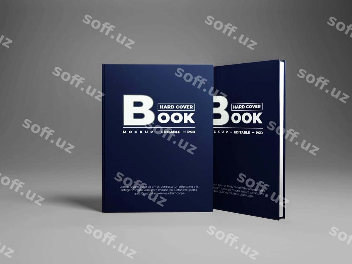 Qattiq muqovali kitob maketi | Hard cover book mockup 1