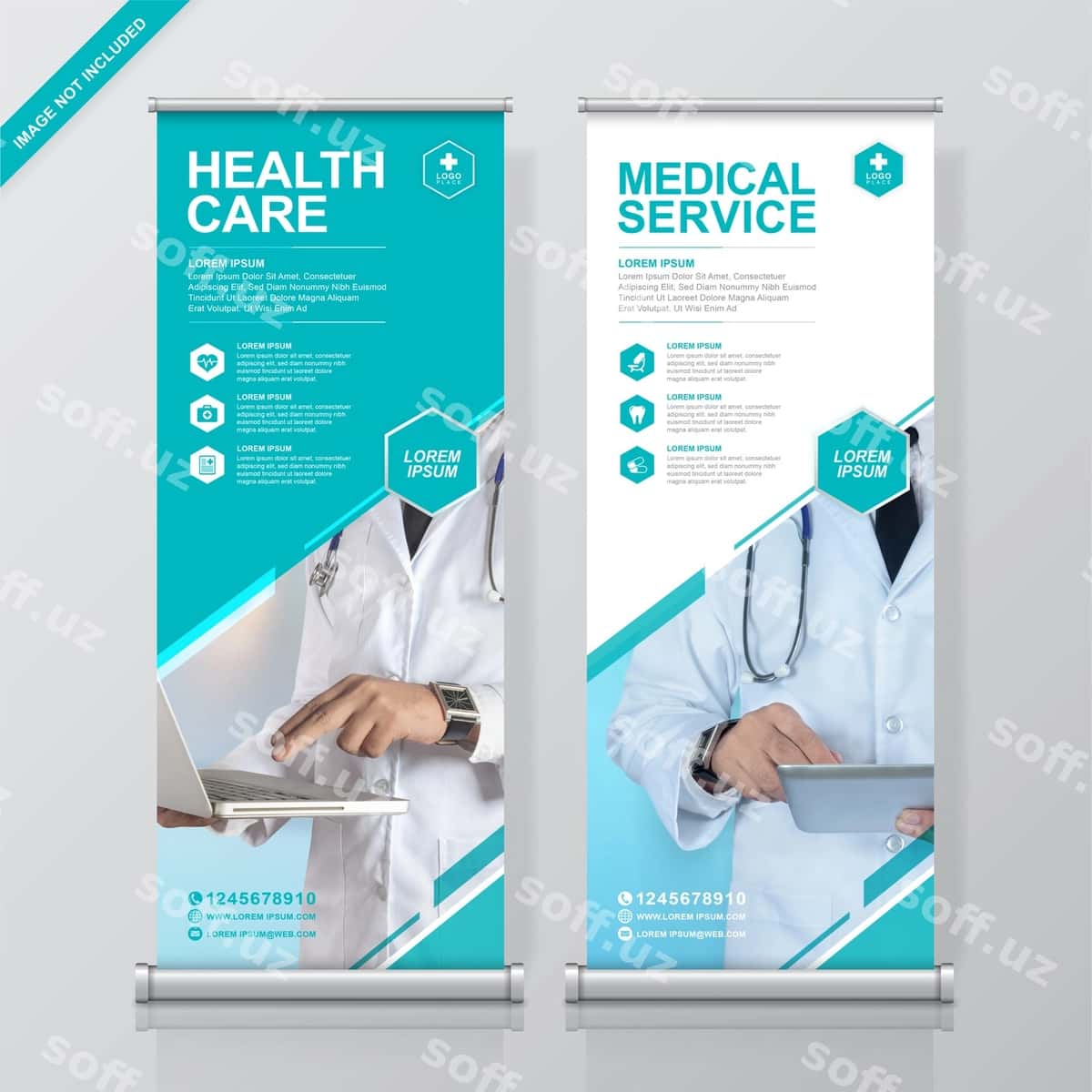 Sog'liqni saqlash tibbiy qatkiriq stoyka | Healthcare medical roll up standee 1