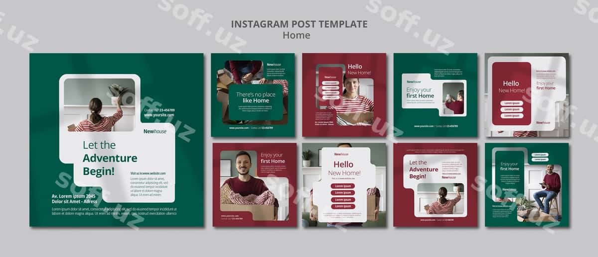 Uy shablon dizayni | Home template design 1