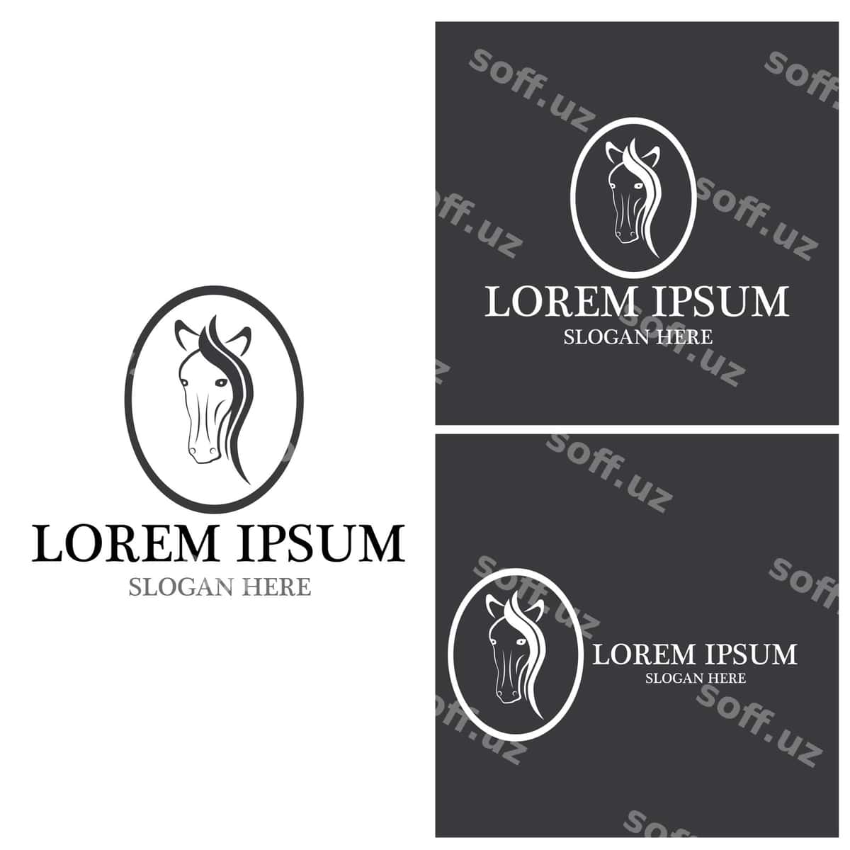 At tashqi logotipi vektor ikonka шаблон | Horse logo template vector icon 1