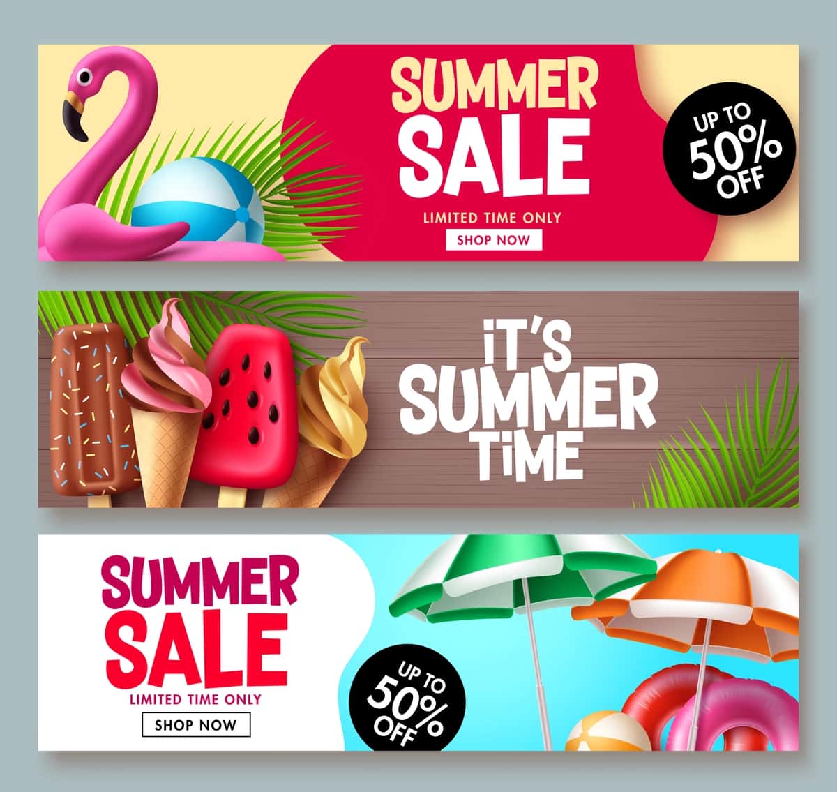 Yozgi sotuvlar vektorli banner dizayni yozgi reklama flayerining maxsus to'plami | Summer sale vector banner design summer promotion flyer set special 1