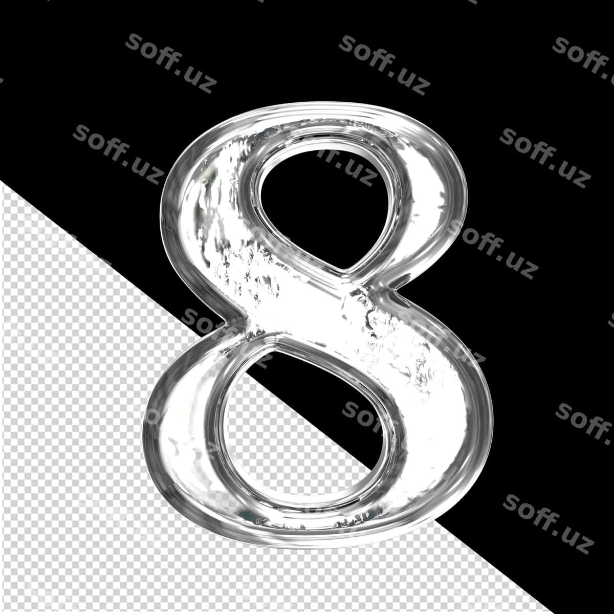 Buz 3D ramz kumtor ramka 8-raqam | Ice 3d symbol silver frame number 8 1