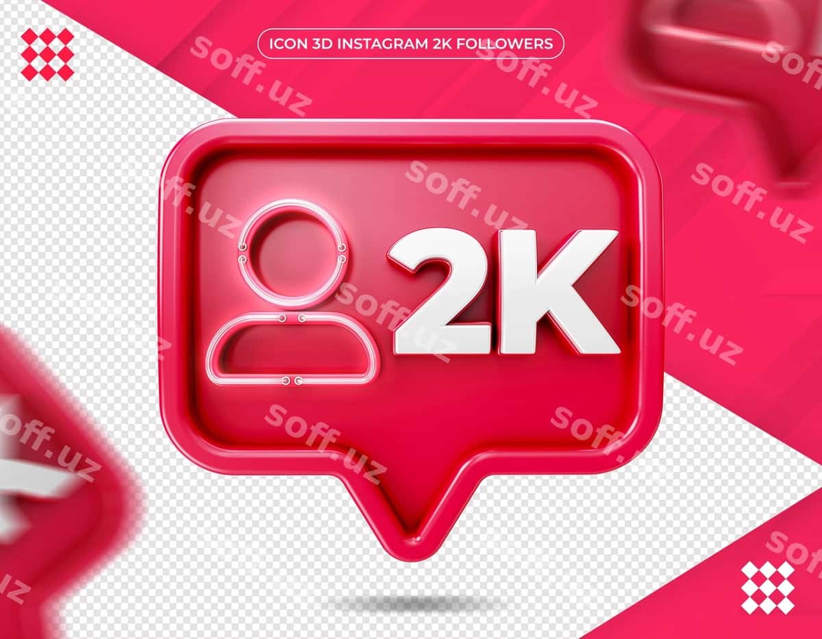 Ikonka 3d Instagram 2k ajraltirilgan | Icon 3d instagram 2k isolated 1