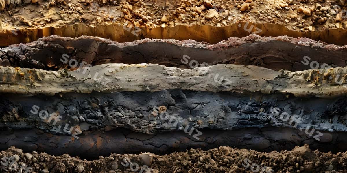 Illustratsiya yer qatlamlari orqa fon | Illustration soil layers background 1