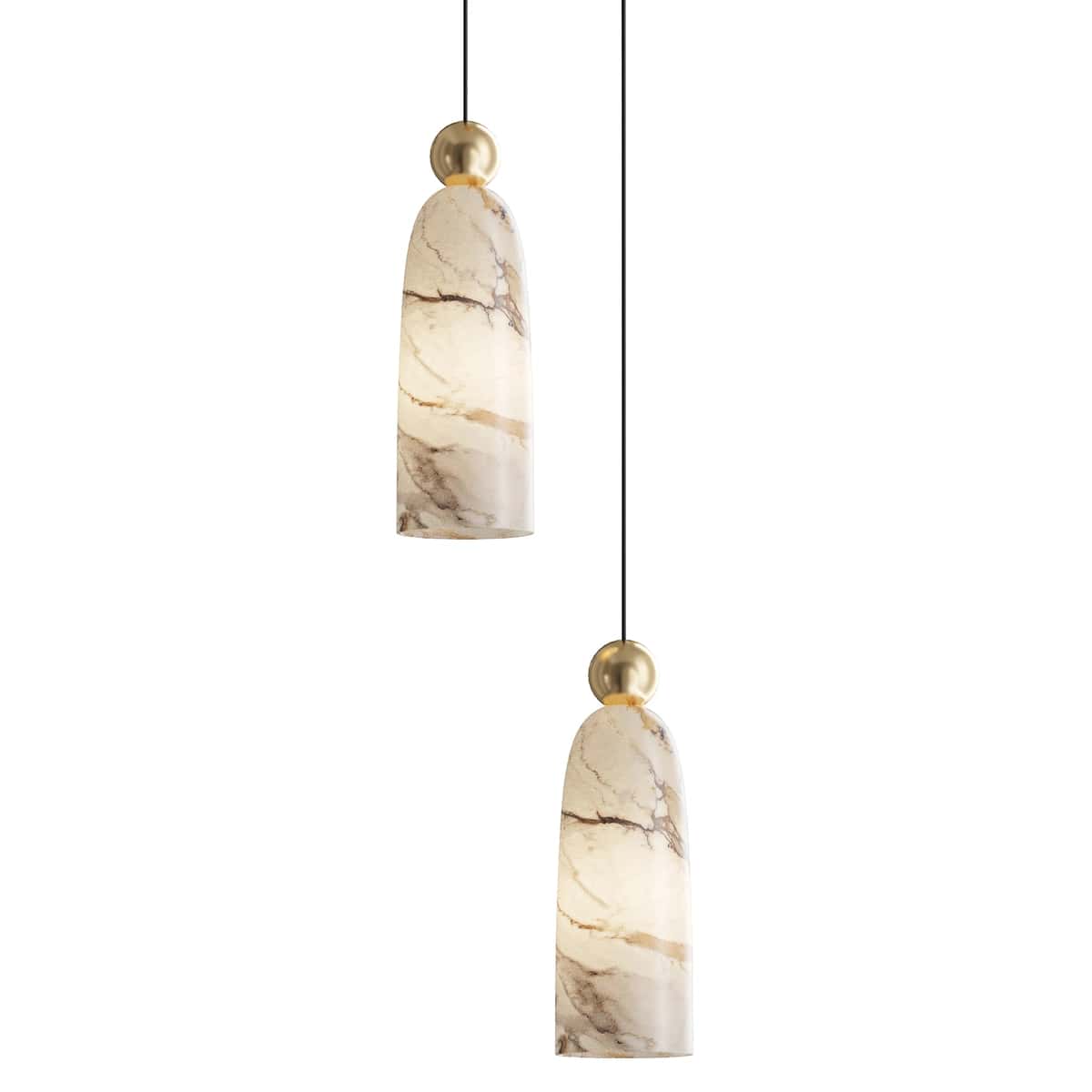 Figure Alabaster Pendant Lamp 2 heads 1
