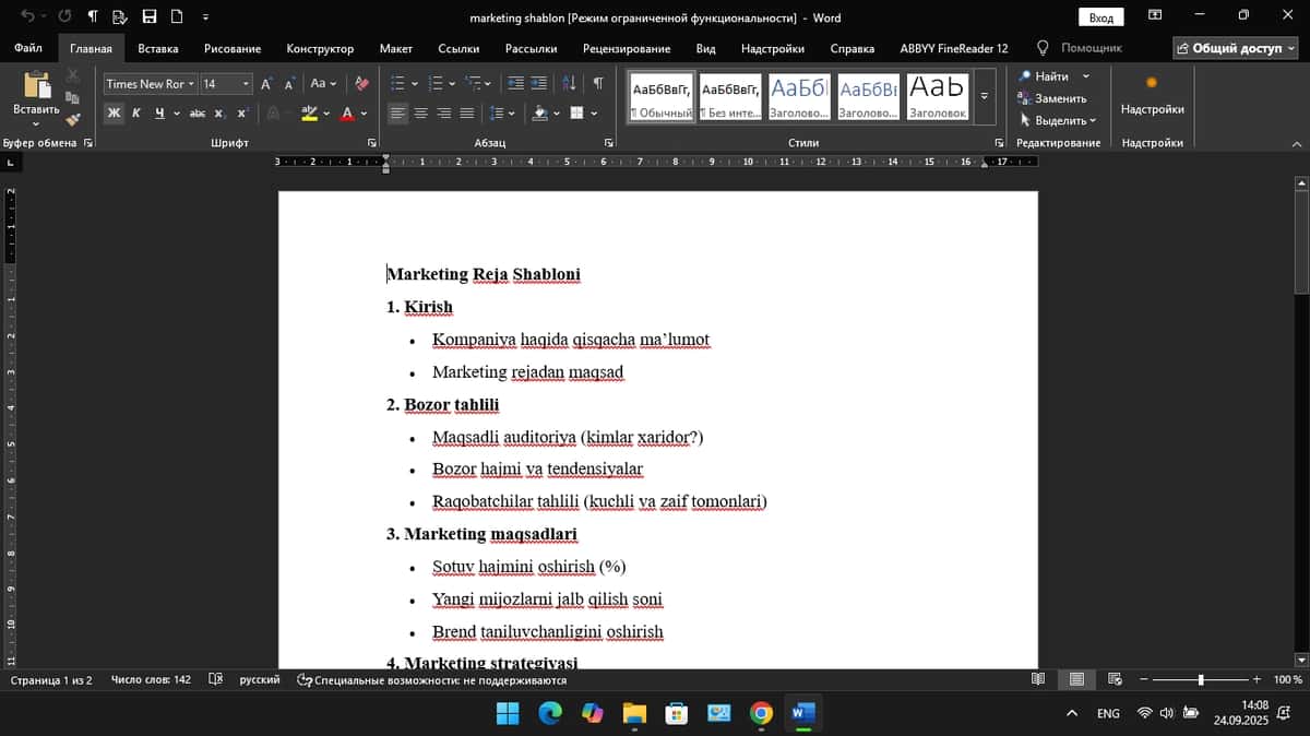 marketing shablon 1