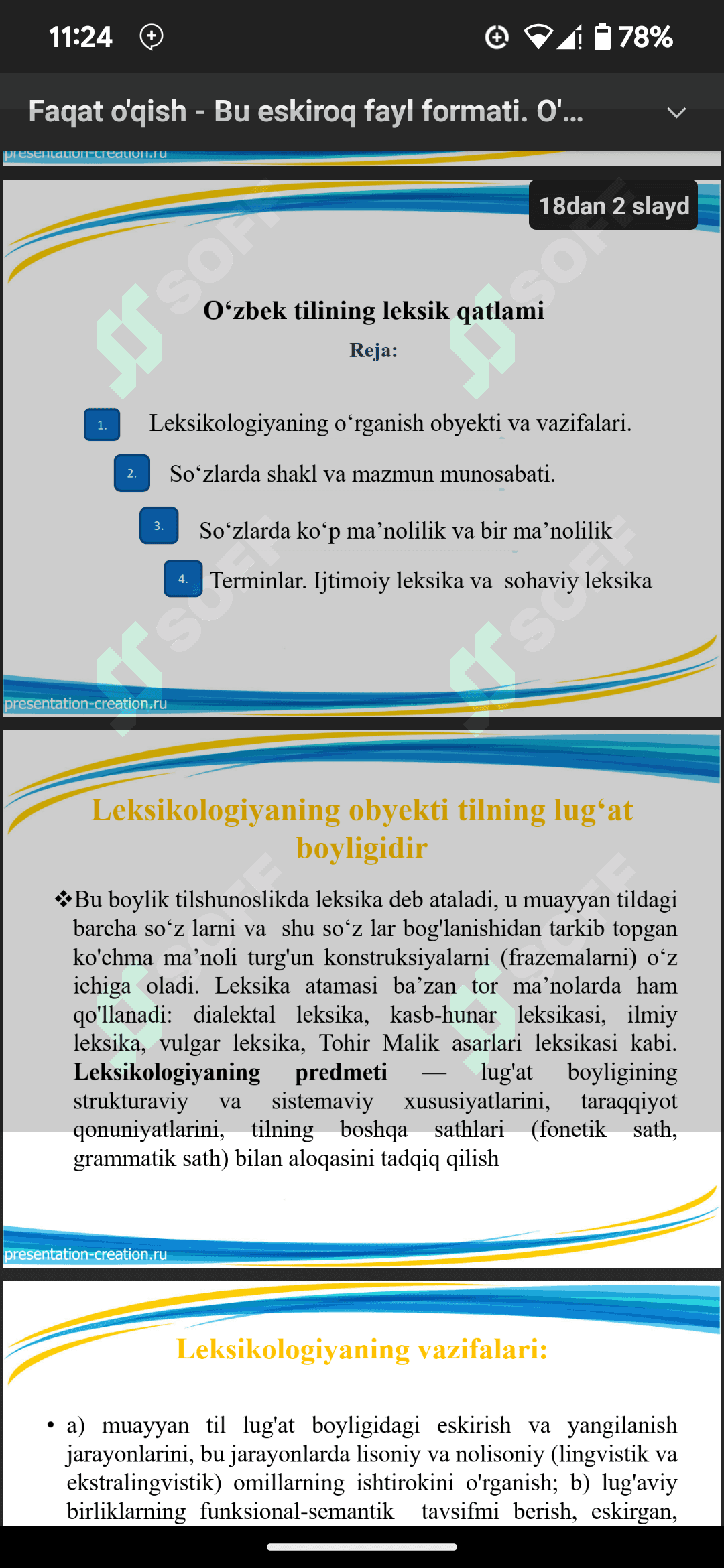 Pedagogika maktab yoshidagi bolalarga qoʻllashda Slidelar toʻplami amaliyot mustaqil ish va oʻquvchilar uchun oʻtiladigan darslarda foydalanish un qoʻl keladi 1