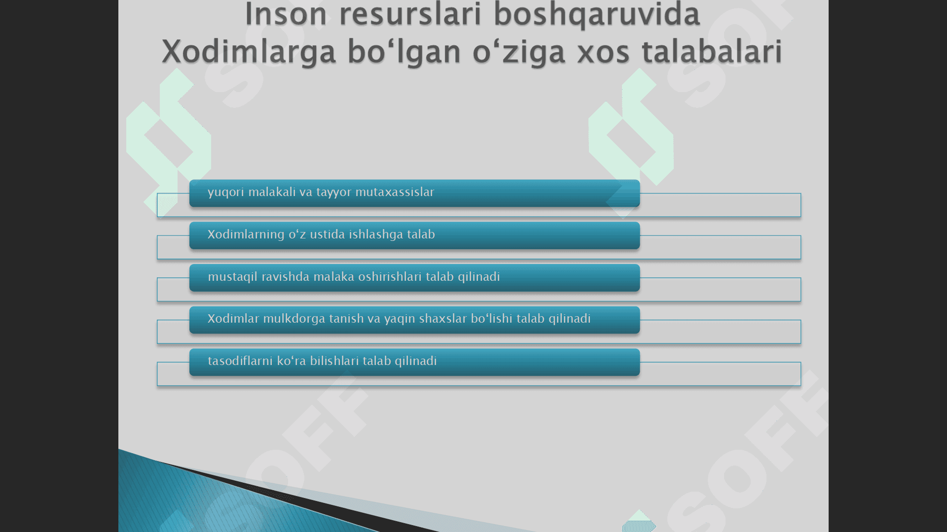 Xodimlarni tanlash va ularni baholash 1