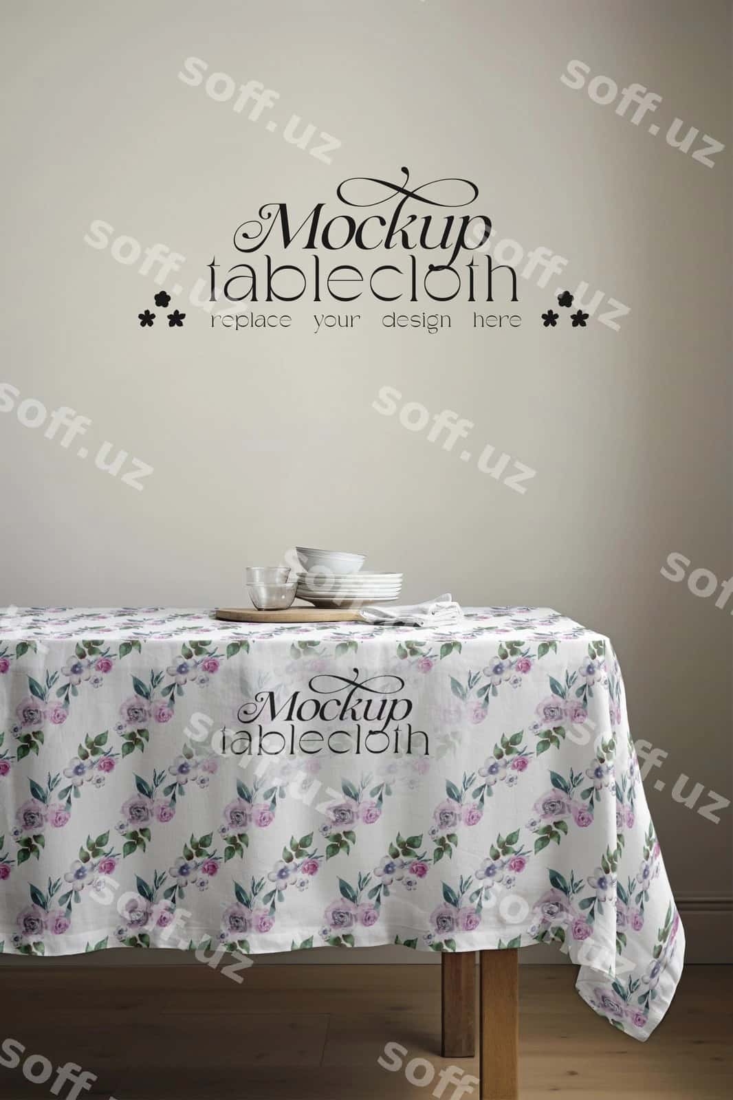 Alohida maslach mockup | Individual tablecloth mockup 1
