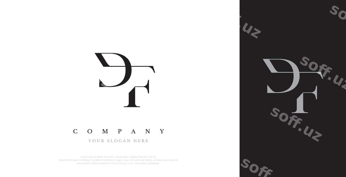 Boshlang'ich df logotip dizayni vektori | Initial df logo design vector 1