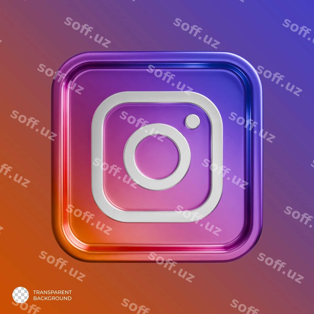 Instagram 3D logotipi metall | Instagram 3d logo metallic 1