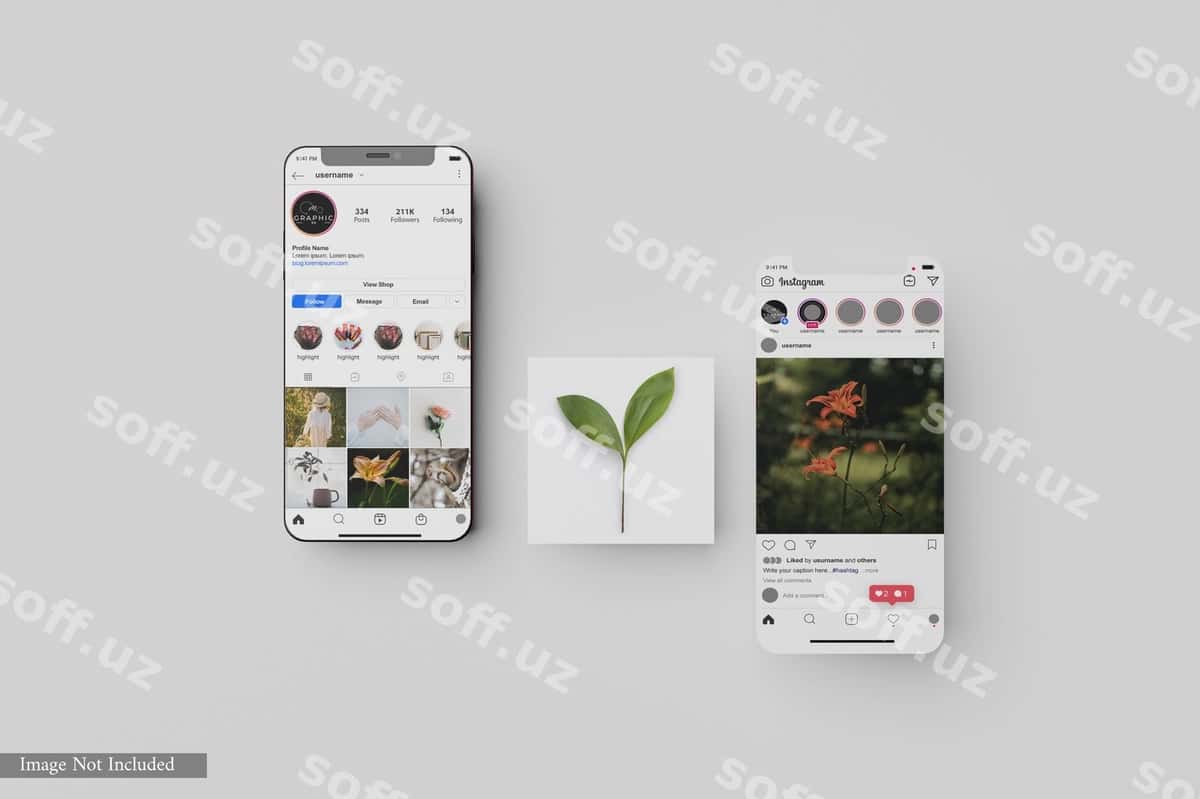 Instagram posti akillı telefon namunasi | Instagram post smartphone mockup 1