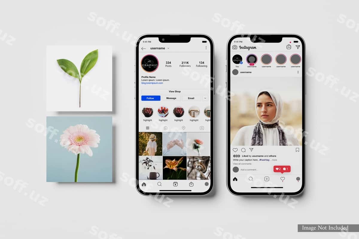 Instagram posti akilli telefon namunasi | Instagram post smartphone mockup 1