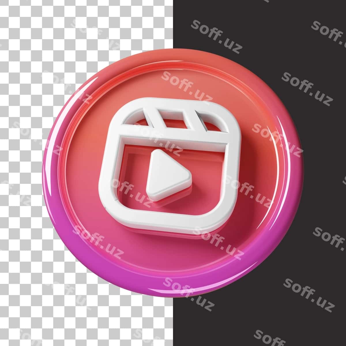 Instagram Reels logotipi 3-oʻlchovli | Instagram reels logo 3d 1