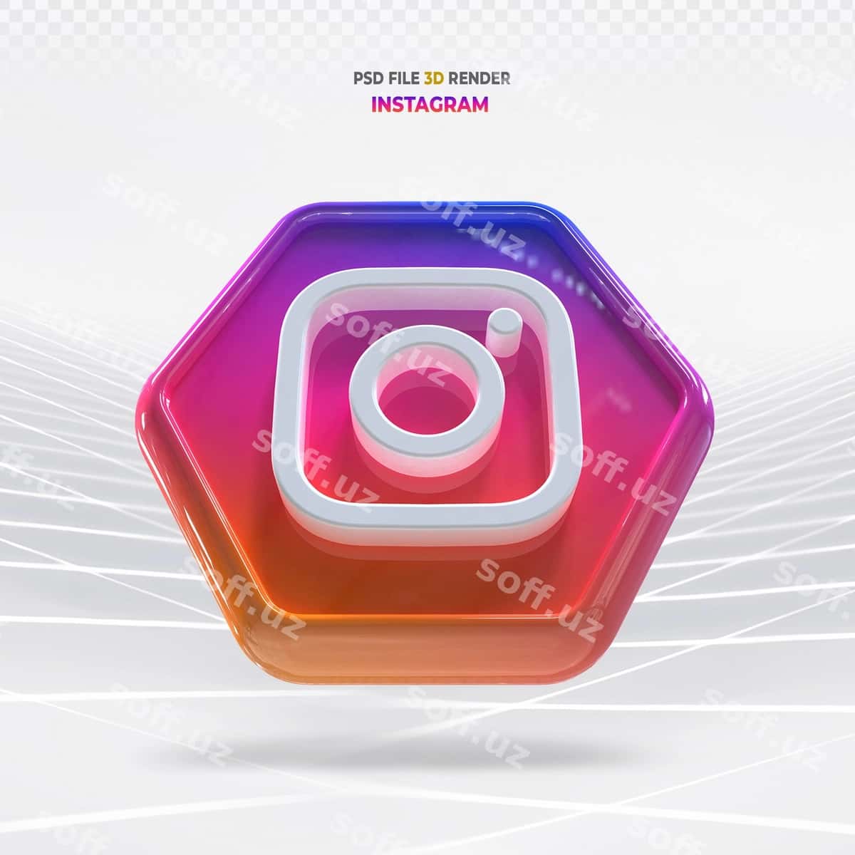 Instagram ijtima'i media ikonasi 3D | Instagram social media icon 3d 1