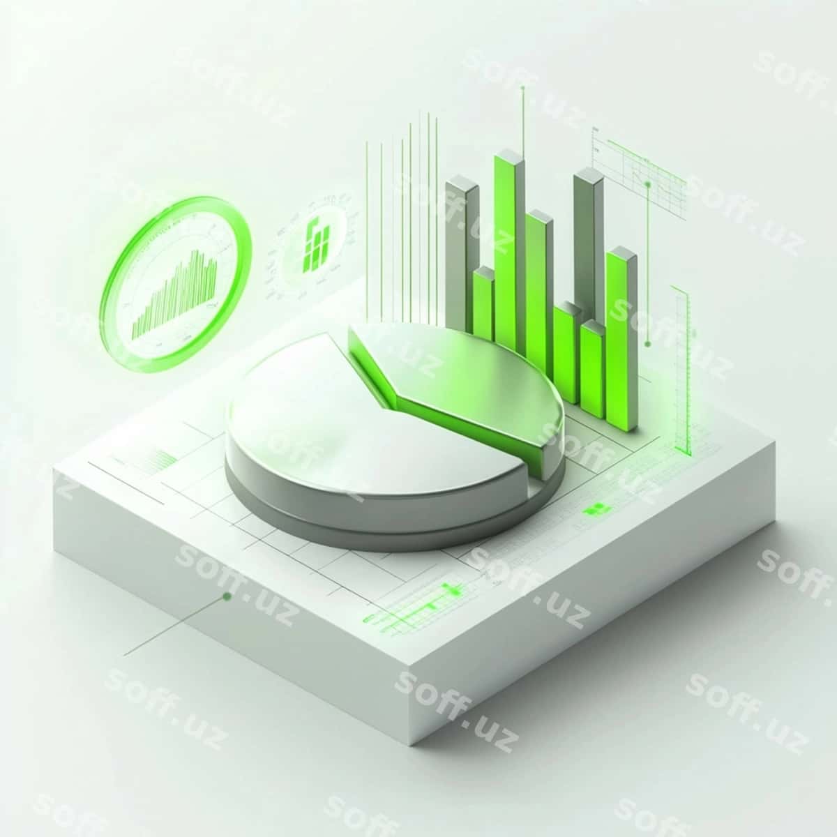 Izometrik 3d chizish stolbchik diagrammasi | Isometric 3d drawing bar chart 1