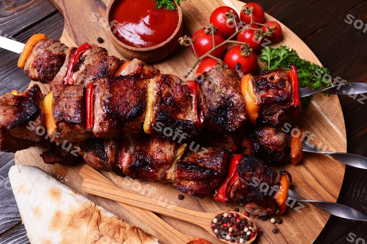 Kebab spetsiyali sabzavotlar bilan | Kebab with spices vegetables 1
