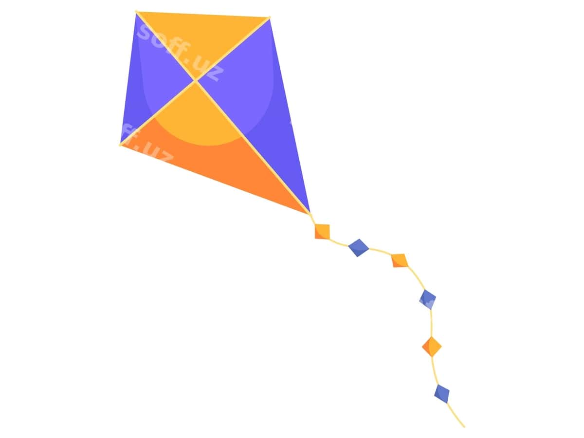 Uçurtma bolalar kuni elementi tasviri | Kite childrens day element illustration 1