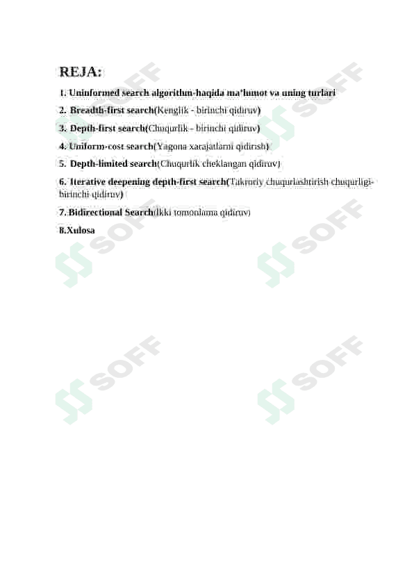 Axborotsiz qidiruv algoritmlari 2