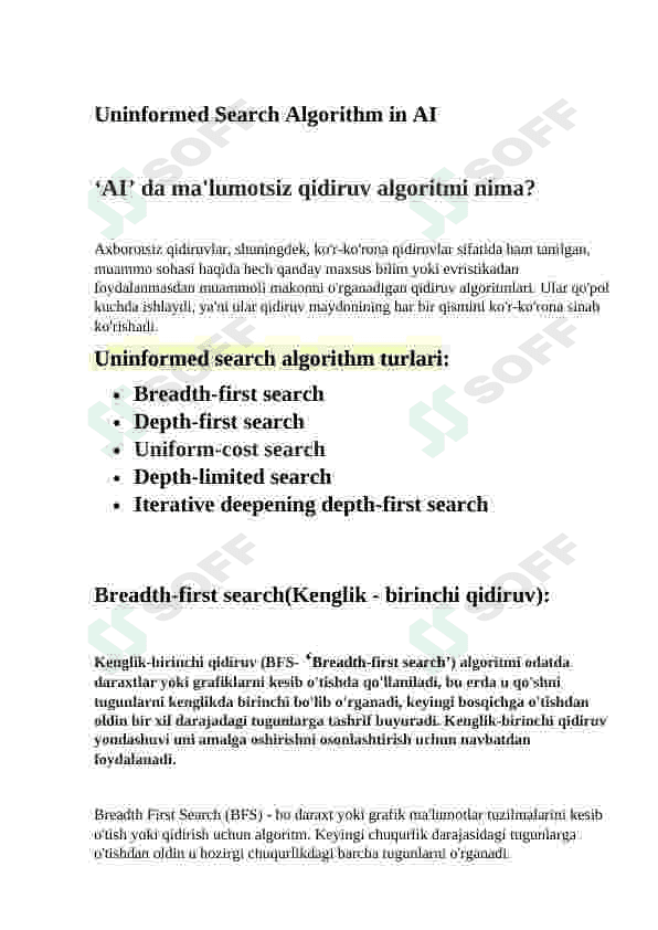 Axborotsiz qidiruv algoritmlari 3