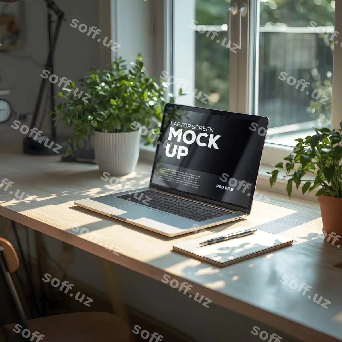 Noutbuk uchun psd faylining namunasi | Laptop mockup psd file 1