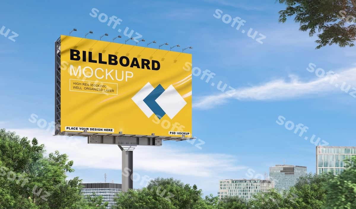 Katta billboard mockup psd | Large billboard mockup psd 1