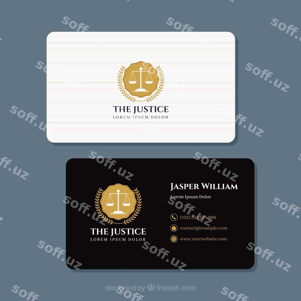Hukmetchi karta shabloni | Lawyer card template 1