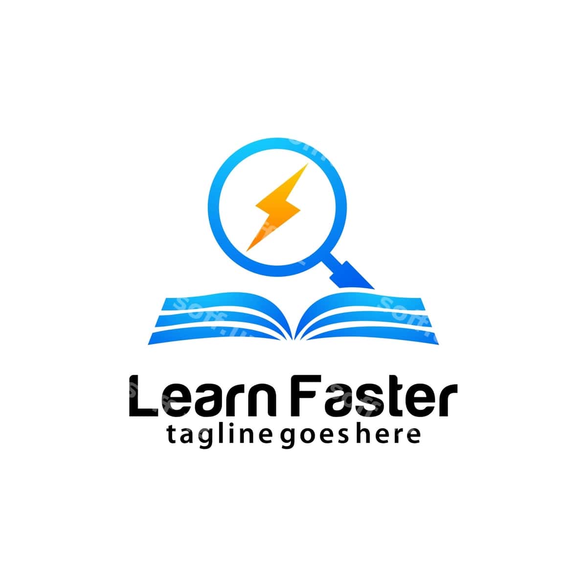 O'rganing tezroq logo dizayn shabloni | Learn faster logo design template 1