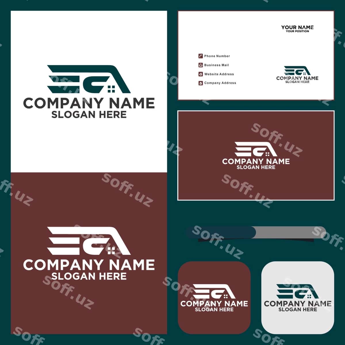 Harf Eca binoni vektor logo shabloni | Letter eca building vector logo template 1