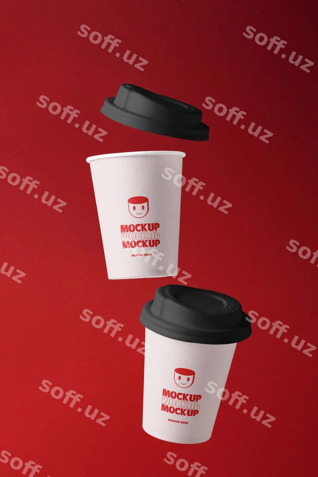 Paravayetta kupolmasi mockup | Levitating paper cup mockup 1