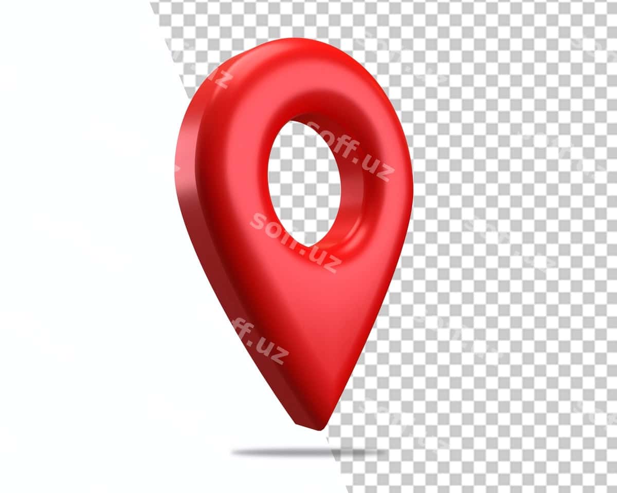 Joylashuv xaritası 3d qizil ko'rsatgich belgi | Location map pin 3d red pointer mark 1