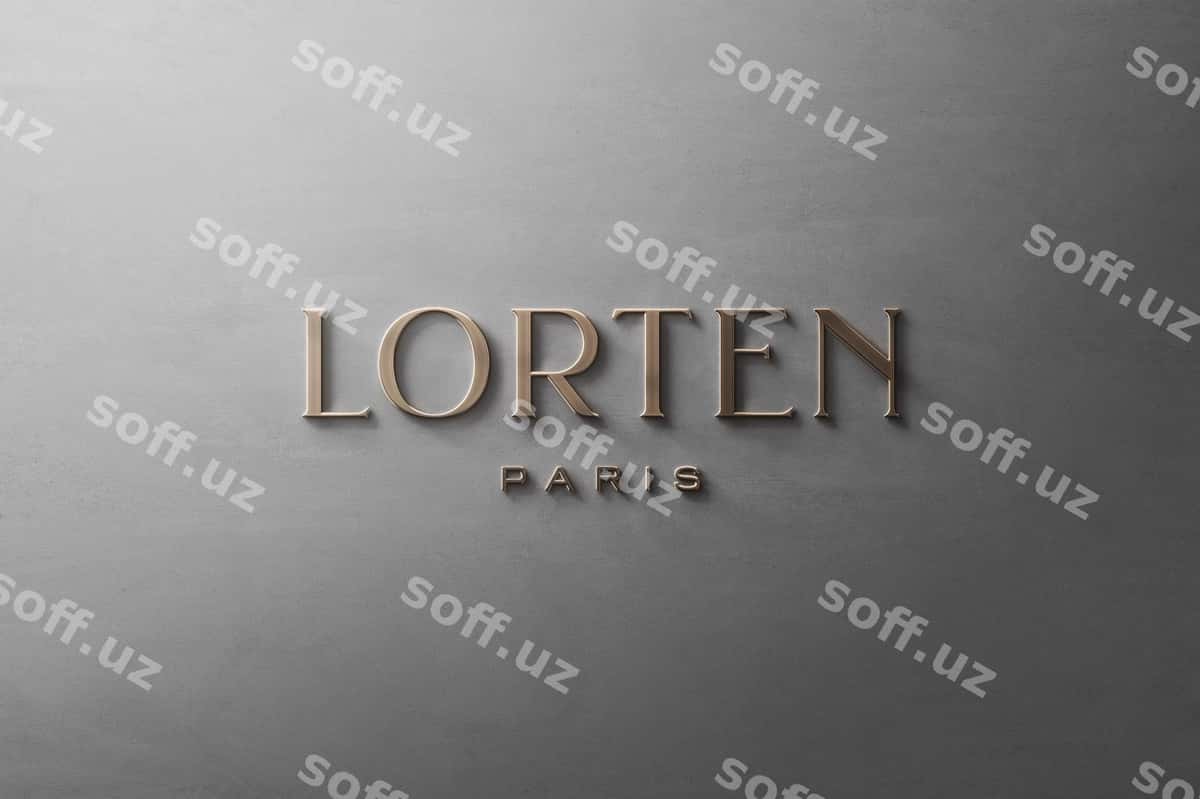 Logo mockup oldi 3D oltin beton | Logo mockup front 3d gold concrete 1